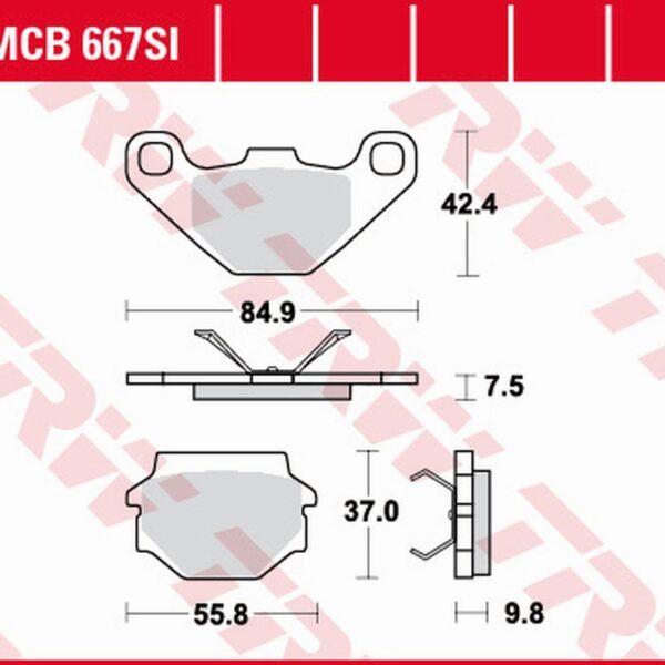 Klocki Hamulcowe KH067 Sinter Offroad Aprilia MX 125 ’03-’07, RX 125 ’00-’01, Cagiva WMX 125 ’89-, Tył | TRW ZF