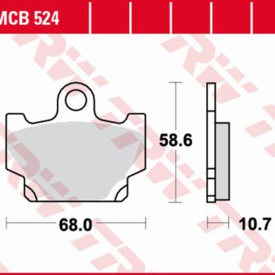TRW ZF KLOCKI HAMULCOWE KH081 ORGANIC YAMAHA RD 80/125/250/350 '82-'84, SR 250 '96-'00, XV 250 '89-'96, XS 400/500 '82-'84, XT/XV 500 '83-'85, XZ/XJ 550 '82-'84, XT/XT 600Z TENERE, XJ/XJ 600 TURBO '82-'85 PRZÓD