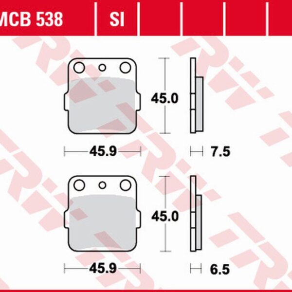 Klocki Hamulcowe KH084 Sinter Street Honda ATC 250R ’82-’84, ATC 350X ’85-, Suzuki RM 125 ’88, Tył Honda TRX 500 ’12-, Przód | TRW ZF
