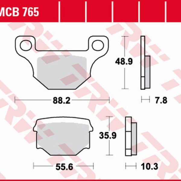 Klocki Hamulcowe KH093 Organic Aprilia RX 125 ’08-’13, Derbi Senda/Terra/Gpr 125 ’08-’16, Gas Gas EC 250/300 ’12-’16, RIJEJU Maraton 125 ’09-, Tył | TRW ZF