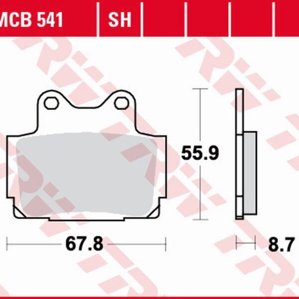Klocki Hamulcowe KH104 Sinter Street Yamaha FZR 250 ’87-’88, TZR ’85-’92, FZ 600 ’86-’87, FZS 600 Fazer ’98-’03, XJ 600N/S Diversion ’92-’03 Tył | TRW ZF