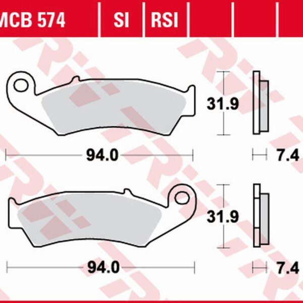 Klocki Hamulcowe KH125 Organic Honda XLR 125R ’98-’99, NX 250 ’88-’95, XL 250R Baja ’88-’91, XR 250R ’88-’95, XR 600R ’88-’99 Przód | TRW ZF