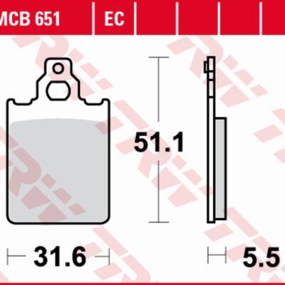Klocki Hamulcowe KH156 ECO Organic Cagiva Blues/Prima/Super City 50 '93-'95, Piaggio Quartz 50 '92-'96, SKR 125/150 Skipper '94-'97, Vespa PX 150 '98-, PX 200 '98-'07 Przód | TRW ZF