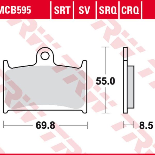 Klocki Hamulcowe KH236 Sinter Track Suzuki GSX-R 400 ’90-’95, GSX-R 750 ’88-’93, GSX-R 1000 ’89-’92, Triumph Daytona/Speed Triple/Sprint 900/955 ’91-’06, Tiger Explorer 1200 ’12-’15, Rocket 3 ’04-’16, Yamaha FZR 750R ’89-’93 Przód | TRW ZF
