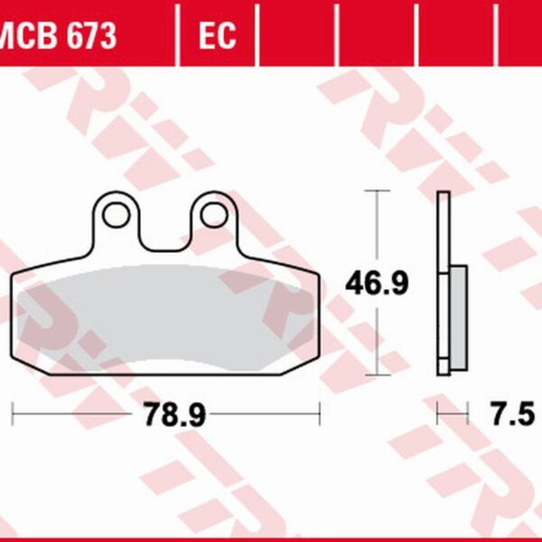 Klocki Hamulcowe KH256 Organic Honda SJ 50/100 ’93-’00, CMX 250 Rebel ’97-’99, Derbi Rambla 125/250/300 ’08-’14 Przód | TRW ZF
