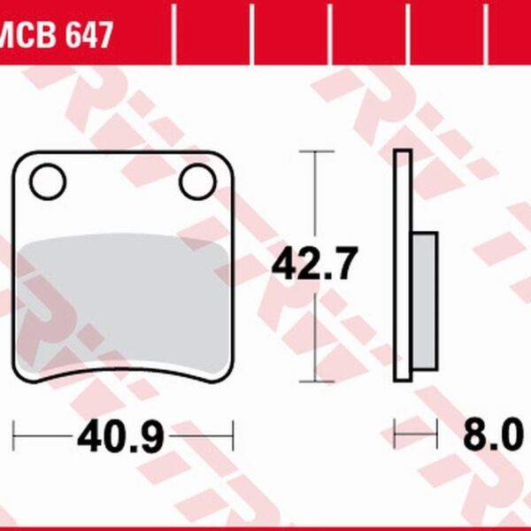 Klocki Hamulcowe KH257 Organic Cagiva City 50 ’92-’97, Daelim SJ 50 Five ’01-’12, SYM Orbit 50/125 ’07-’09 Przód, Daelim SN 125 B-Bone ’12-’16 Tył | TRW ZF