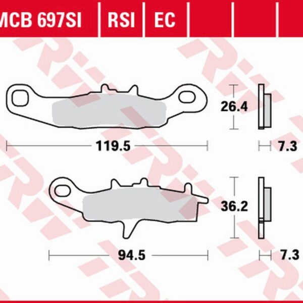 Klocki Hamulcowe KH258 Simter Offroad Kawasaki KX 80/85 ’97-, KX 100 ’97-’09, KLR 250 ’99-’12, Suzuki RM 85 ’05-, Przód | TRW ZF