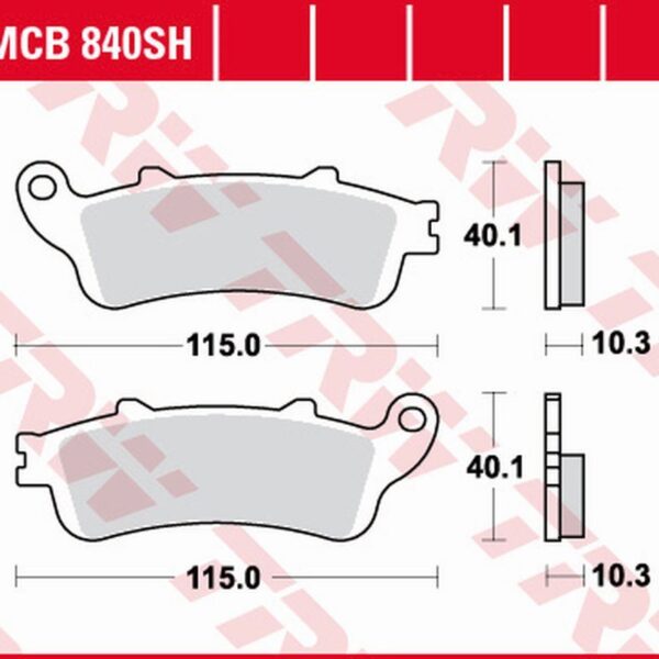 Klocki Hamulcowe KH261 Sinter Street Honda GL 1800 Gold Wing ’01-’17, VFR 800F ’06-’13, XL 1000V Varadero ’04-’11, CBR 1100XX ’97-’08, ST 1100/1300 Paneuropean ’96-’07, VTX 1800 ’02-’08 Tył | TRW ZF