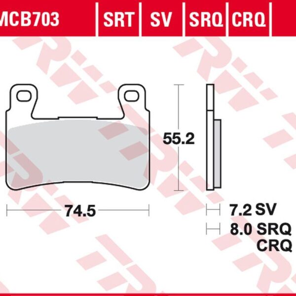 Klocki Hamulcowe KH265 Carbon Racing Honda CBR 900RR Fireblade ’98-’03, VTR 1000 Sp1/Sp2 ’00-’07 Przód | TRW ZF