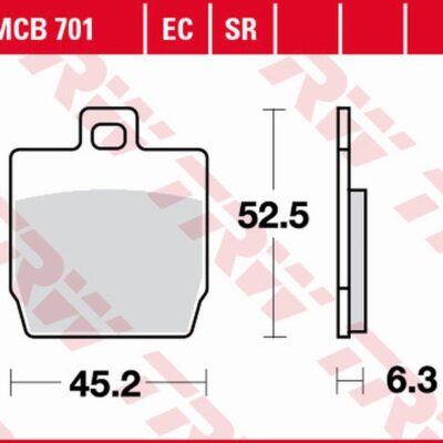 Klocki Hamulcowe KH268 ECO Organic Yamaha NS 50 Aerox '13-, YQ 50 Aerox '97-'12, Przód, Yamaha EW 50 Slider '00-'06, MBK 350 Quadro 3/Quadro 4 '15-, Tył | TRW ZF