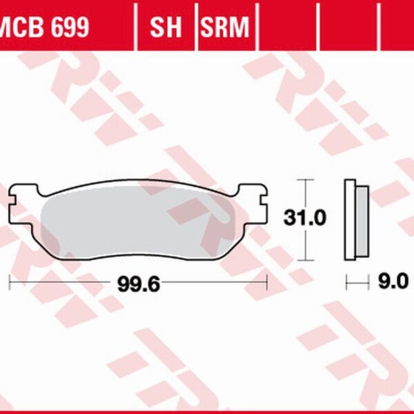 Klocki Hamulcowe KH275 Sinter Yamaha YP/XP 125 X-Max ’10-, VP 250 X-City ’07-’16, YP 250 Majesty ’98-’03, YP 250 X-Max ’05-’13, RA 400 X-Max ’17-, YP 400 X-Max ’13-’16 Tył, Yamaha TW 200 ’91-’01, XT 225 Serrow ’97-’08 Przód | TRW ZF