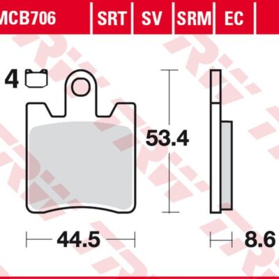 TRW Klocki hamulcowe - TRIUMPH TROPHY 1200 (2011-2017) - MCB706SV