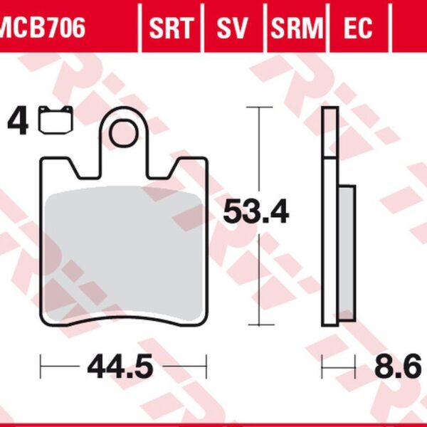 Klocki Hamulcowe KH283 Sinter Suzuki AN 250 Burgman ’98-’00, AN 400 Burgman ’01-’06, SYM GTS 125/250/300 ’16-, Daelim QL 125 ’15-, SL 125 Otello ’07-, SN 125 Bone ’12-’16 Przód | TRW ZF