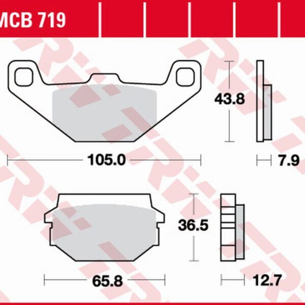 Klocki Hamulcowe KH297 Organic Sachs Husky 125 ’97-, SYM Huskey 125 ’99-’05, Huskey 150 ’99-, Przód | TRW ZF