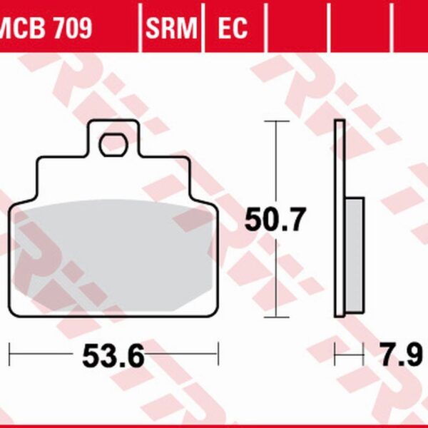 Klocki Hamulcowe KH301 Organic Scarabeo 4T 100 ’01-’09, Company 125 ’09-’13, Leonardo 125 ’99-’05, Mojito 125 ’02-’12, SR 150 ’00-’02 Przód | TRW ZF