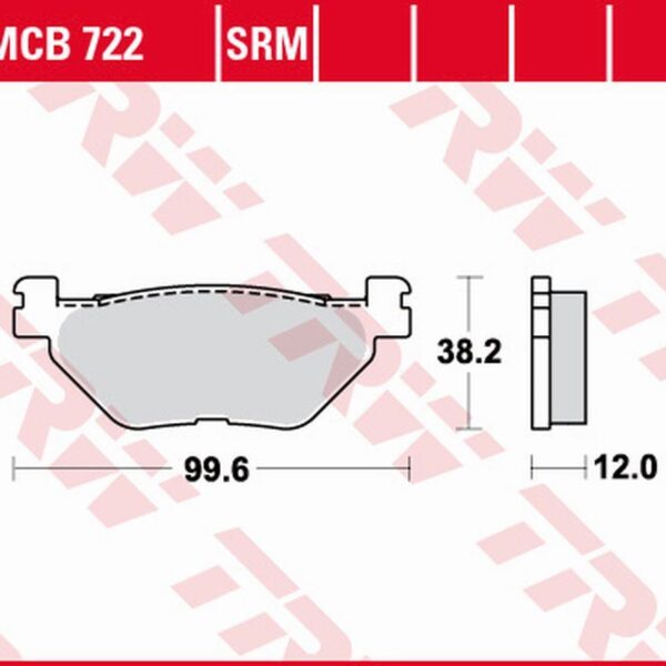 Klocki Hamulcowe KH319 Organic Yamaha XP 500/530 T-Max ’01-’18, TDM 900 ’02-’14, XV/XVS 950 ’09-’18, XT 1200Z Tenere ’11-’18, FJR 1300 ’03-’21, XVS 1300 ’07-’17, XV 1700 ’03-’21, XV 1900 ’06-’08/’11-’13 Tył | TRW ZF