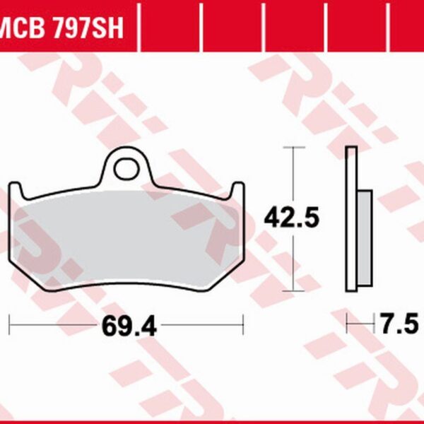 Klocki Hamulcowe KH320 SINTER STREET Mv Augusta F4 Brutale/Strada/Spr 750 ’00-’05, F3 800RC/RR ’16-, Brutale 910 ’05-’09, F4 1000 ’04-, Brutale 1090 ’10-’17 Tył | TRW ZF