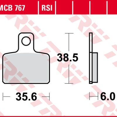TRW ZF KLOCKI HAMULCOWE KH351 ORGANIC GAS GAS TXT 125/200/250/280/300 '04-'11, SHERCO TRIALS 125/250/290/320 '06-, HONDA COTA 300RR '16-, TYŁ (TRIAL OSSA , SCORPA , SHERCO , TRS , MONTESA , GAS GAS )