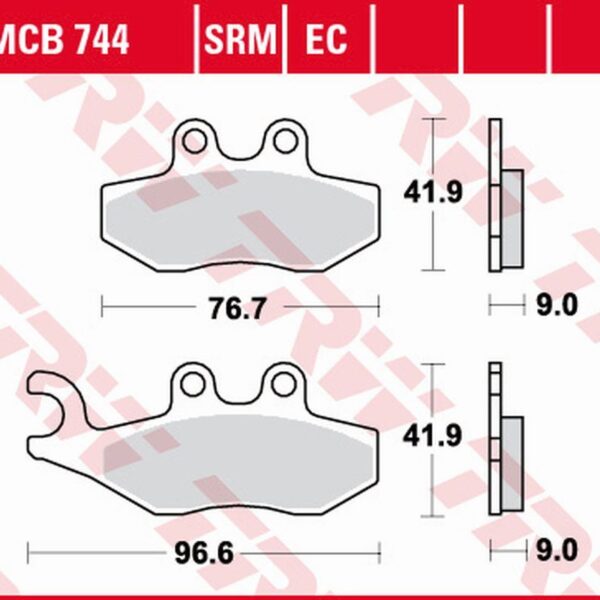 Klocki Hamulcowe KH353 ECO Organic Aprilia Sportcity 2T 50 ’08-’13, Sportcity 125 ’05-’13, SR 125/300 ’10-, Derbi Boulevard 50/125 ’08-’17, Peugeot Citystar 50 ’14-, Piaggio FLY 50 2T/4T ’05-’12, Liberty 50 2T/4T ’09-’15 Przód | TRW ZF