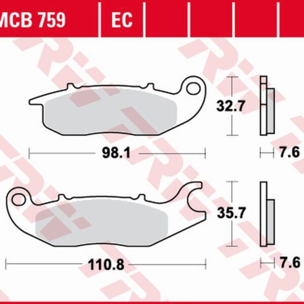 Klocki Hamulcowe KH375 ECO Organic Honda CBF 125 ’09-’16, CBR 125R ’04-’17, z 125 Monkey ’18-, Rieju NKD 125 ’08-’10, RS-2 125 ’06-’10 Przód | TRW ZF