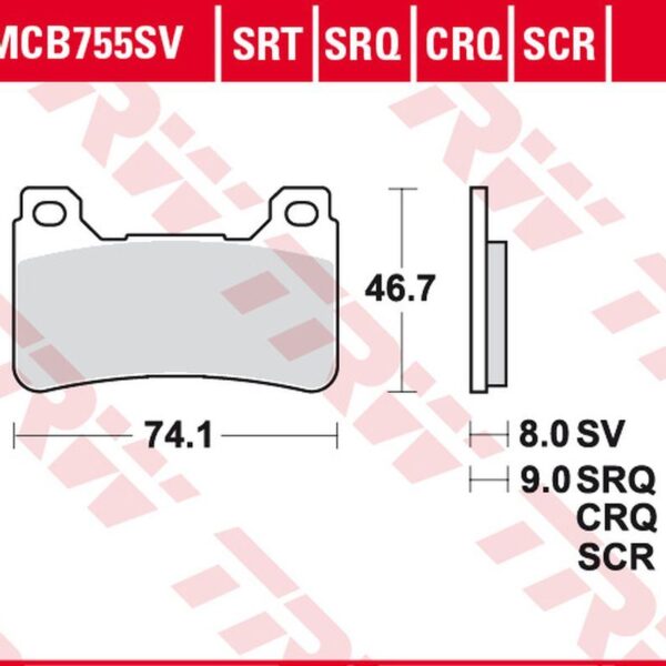 TRW Klocki hamulcowe – HONDA CBR 600RR (2004-2016) – MCB755SCR