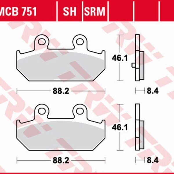 Klocki Hamulcowe KH412 Sinter Suzuki AN 250 SKY Wawe ’07-’08, AN 400 Burgman ’07-, AN 650 Burgman ’04-, Tył | TRW ZF