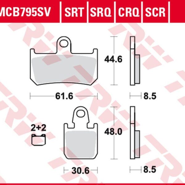 Klocki Hamulcowe Kh442/4 Carbon Racing Yamaha YZF R1 ’06-’14, MT-01 1700 ’05-’12, XV 1700 V-Max ’09-’16 Przód | TRW ZF