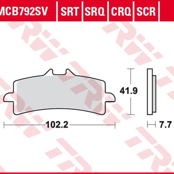 Klocki Hamulcowe KH447 SINTER TRACK Ducati V4 1000 Panigale ’19-, Monster 1200 ’16-, Multistrada 1260 ’18-, KTM DUKE 690 ’13-’20, Suzuki GSX-R 600/750 ’11-’16, Triumph Daytona 675 ’11-’16, Husqvarna NUDA 900 ’12-’14 Przód | TRW ZF