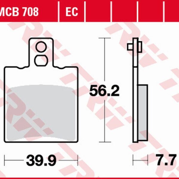 Klocki Hamulcowe KH47 Organic Aprilia Leonardo 125/150 ’96-’99, SYM JET 50 ’07-’15, Cagiva Cucciolo 50 ’97-, Przód | TRW ZF
