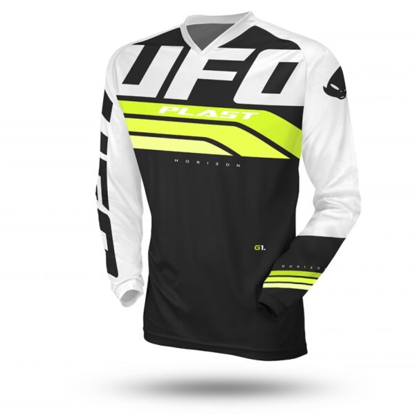 Koszulka Horizon JERSEY CROSS Kolor CZARNY Biały Żółty FLUO Rozmiar L | UFO