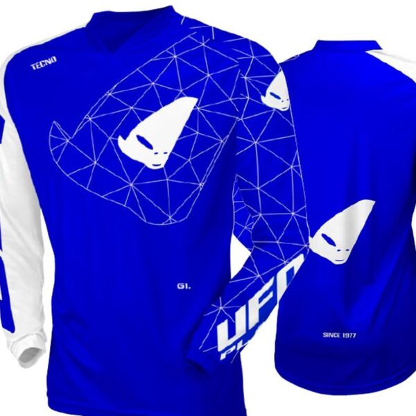 Koszulka TECNO JERSEY CROSS Kolor Niebieski Biały Rozmiar XXL | UFO