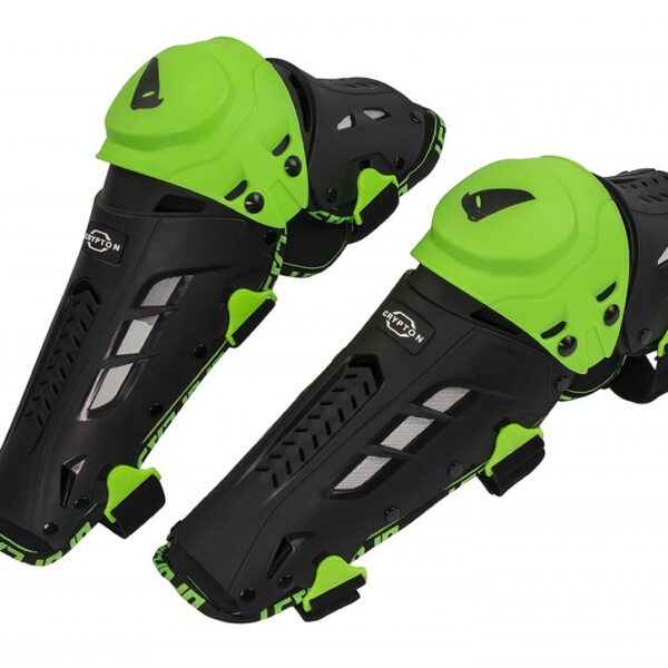 Nakolanniki Ochraniacze KOLAN Crypton z Zawiasem Kolor CZARNY / Zielony FLUO – Kolekcja 2025/2026 | UFO