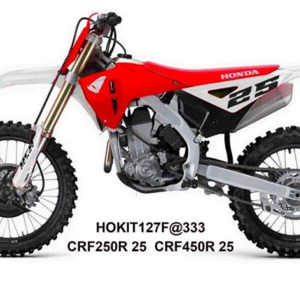 Komplet Plastików z Osłonami Teleskopów Honda CRF 250 R / 450 R ’25-’26 Kolor Biały / Czerwony / Czarny | UFO