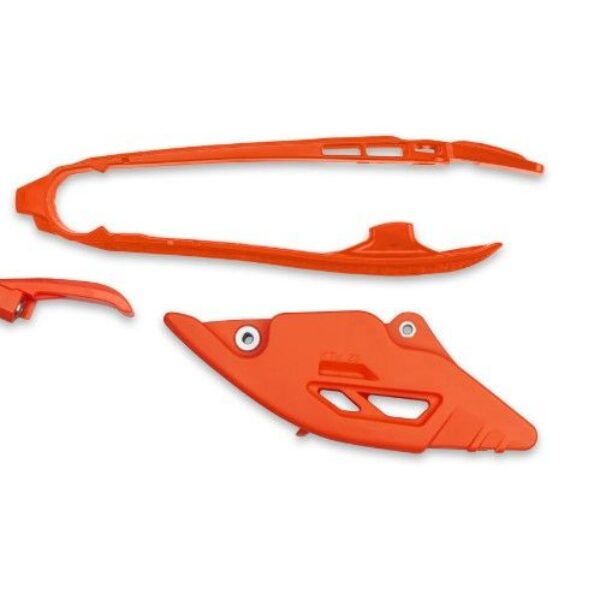 Komplet Ślizg + Prowadnica Łańcucha KTM SX 125 / 150 / 250 / 300 ’25-’26, SX-F 250 / 350 / 450 ’25-’26 Kolor Pomarańczowy | UFO