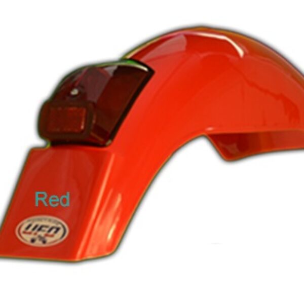 Błotnik Tył Uniwersalny CROSS ENDURO Vintage ZE Światłem 50CC, 80CC, 125CC ’75-’79 Kolor Czerwony | UFO