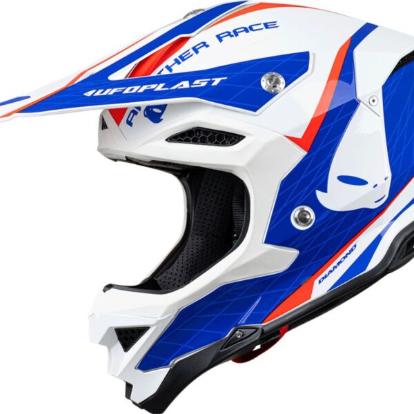 Kask Diamond CROSS CARBON Fiberglass MADE IN ITALY Kolor Biały/Czerwony/Niebieski Rozmiar L – | UFO