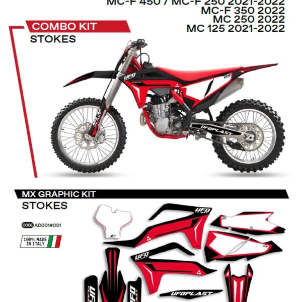 Komplet Naklejek (Oklein) GAS GAS MC 125 ’21-’22; MC 250 ’22; MCF 250/350/450 ’21-’22 Stokes Kolor Czarny – | UFO