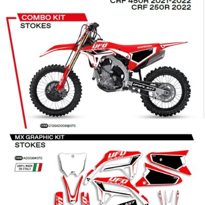 Komplet Naklejek (Oklein) Honda CRF 250R '22; CRF 450R '21-'22 Stokes Kolor Czerwony - | UFO