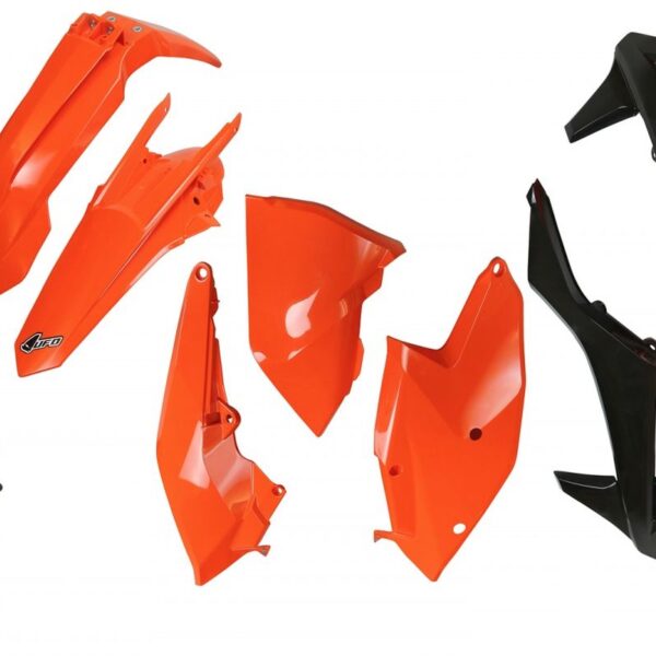 Komplet Plastików z Osłonami Teleskopów KTM EXC/EXC-F TPI ’17-’19, Kolor OEM ’17 i ’19 OEM (Pomarańczowy/Czarny) (KT518E999) | UFO