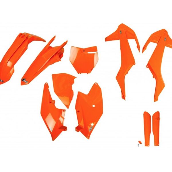 Komplet Plastików z Osłonami Teleskopów KTM SX/SX-F ’16-’18 ( z Wyjątkiem SX 250 ’16) Kolor Pomarańczowy (KT517E127) | UFO