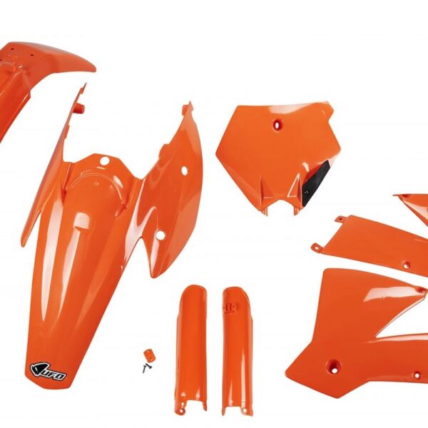 Komplet Plastików z Osłonami Teleskopów KTM SX/EXC ’03-’04 Kolor Pomarańczowy (KT502E127) | UFO