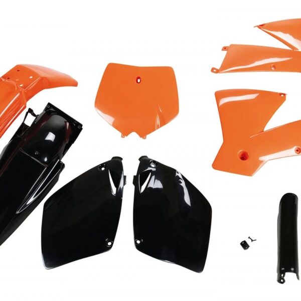 Komplet Plastików z Osłonami Teleskopów KTM SX-SXF ’01-’02 Kolor OEM (Pomarańczowy/Czarny) (KT501E999) | UFO