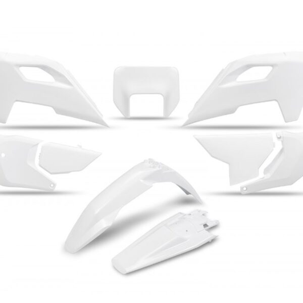 Komplet Plastików Husqvarna TE 150 / 250 / 300 ’24-’25, FE 250 / 350 / 450 / 501 ’24-’25, Kolor Biały | UFO