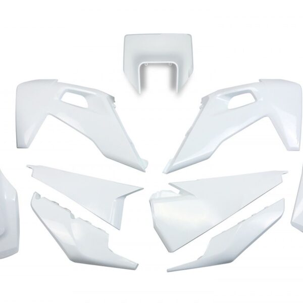 Komplet Plastików Husqvarna TE 150 / 250 / 300 ’20-’23, FE 250 / 350 / 450 / 501 ’20-’23 z Osłoną Lampy Kolor OEM (Biały) | UFO