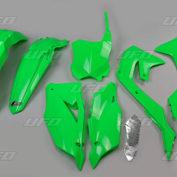 Komplet Plastików Kawasaki KXF 250 ’21-24, KXF 450 ’19-23 Kolor Zielony FLUO (KA227AFLU) | UFO