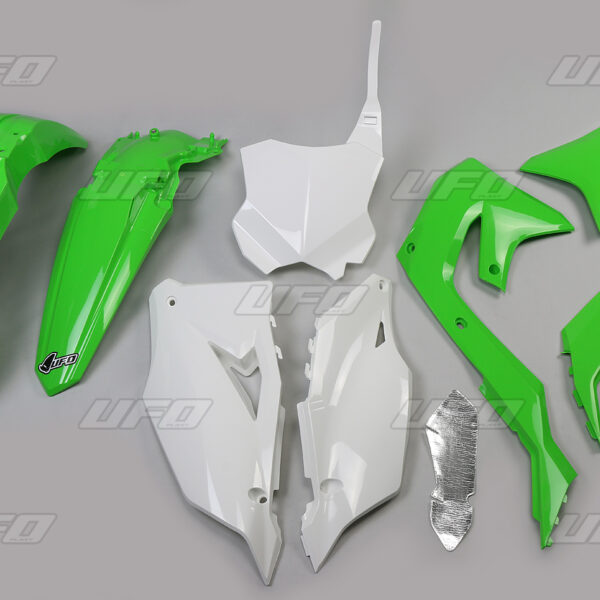Komplet Plastików Kawasaki KXF 250 ’21-24, KXF 450 ’19-23 Kolor OEM (Zielony/Biały/Czarny) (KA227E999) | UFO