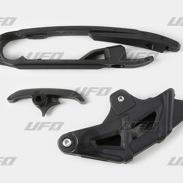 Komplet Ślizg (Mały i Duży) + Prowadnica Łańcucha KTM SX/SX-F ’16-’22, ( z Wyjątkiem SX 250 ’16) Kolor CZARNY | UFO