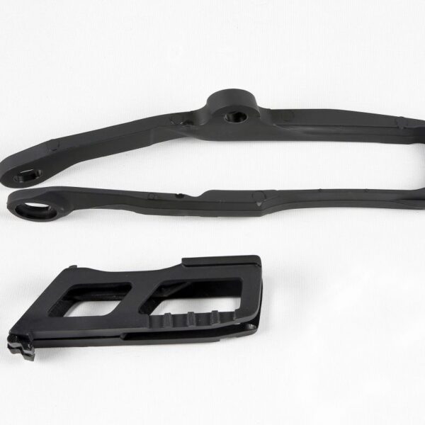 Komplet Ślizg + Prowadnica Łańcucha Kawasaki KXF 250 ’17-20, KXF 450 ’16-18, Kolor CZARNY | UFO