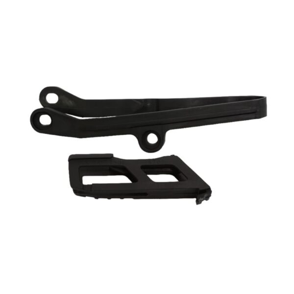 Komplet Ślizg + Prowadnica Łańcucha Kawasaki KXF 450 ’24, Kolor CZARNY (KA04767001, KA04766001) | UFO