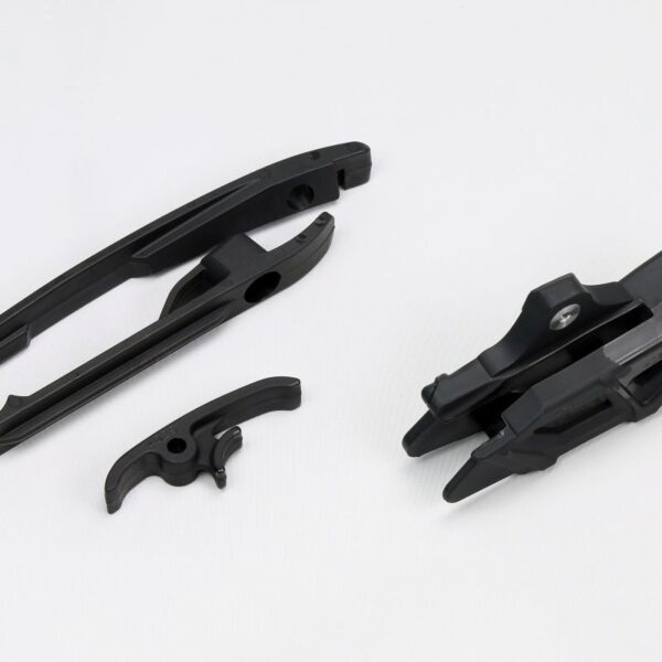 Komplet Ślizg (Mały i Duży) + Prowadnica Łańcucha KTM SX 125/150/250, SX-F 250/350/450 ’11-15, SX 250 ’16, Kolor Pomarańczowy | UFO